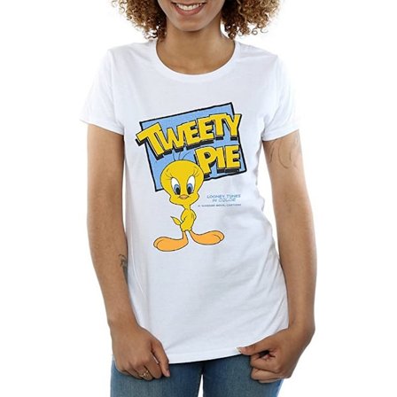 Looney Tunes Dam/Damer Klassisk Tweety Bomull T-shirt M Vit