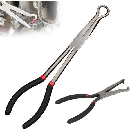 Elektriska avkopplings-tänger, 11/16 tum långa tänger för tändstiftborttagning, bränsleledningstänger, kylarslangklämmor, bilens lödningshjälp