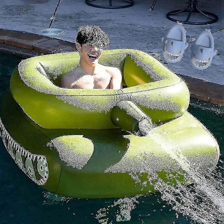 Pool Uppblåsbar Tank Med Vattenpistol, Uppblåsbar Tank Pool Typ Vattenspray Ring, Uppblåsbar Leksak Med Handpump, Sommar Vattenpark Flytande Pool För 