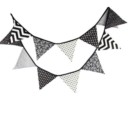 Vimpel dekoration inredning kalas fest barnrum barn vimplar grå