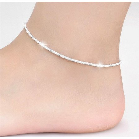 Anklets för kvinnor. Flat Mariner Anklet, Cuban Chain, Figaro Chai