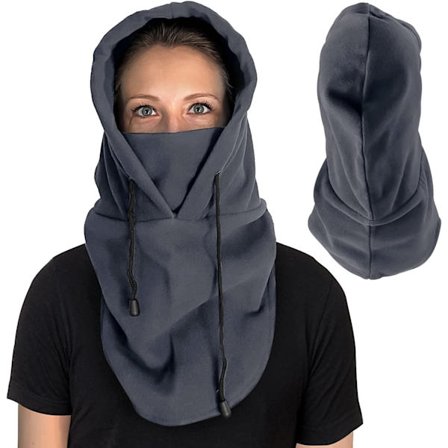 Herre Vinterlue Kaldt Vær Ansikt Grå Maske Balaclava Hette Utendørs