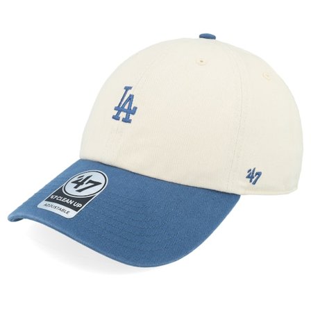 47 Brand - MLB Beige unconstructed Caps - Los Angeles Dodgers Base Runner Tt Clean Up Natural Dad Cap @ Hatstore