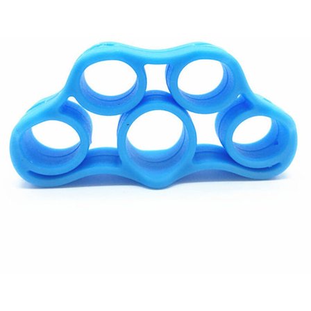 Ljusblå silikonfingerträningsdragare mus handfingerövningstränare