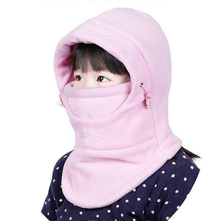 Guoguo Barn Vinter Vindtett Lue Unisex Barn Fleece Balaclava Lue Ski Ansiktsdekning Tykk Halsvarmer