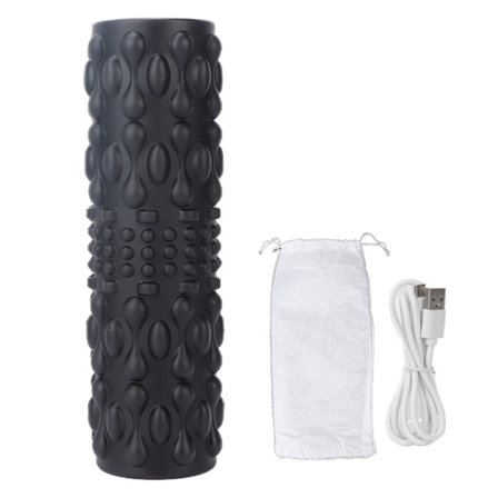 Profesjonell elektrisk treningsrulle for muskelavslapping Komfortabel ryggmuskelmassasjerulle (svart)