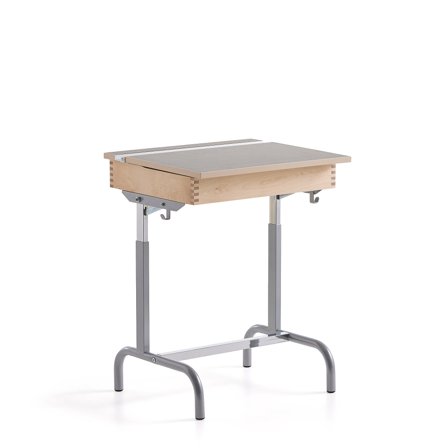 School desk 188, linoleum, anthracite grey/grey