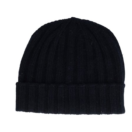 MJM Hats - Svart cuff Beanie - Beanie Soft Rec Cashmere/Wool Black Cuff @ Hatstore