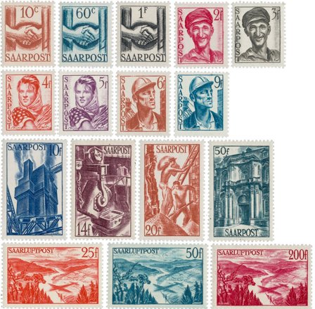 Tyskland/Saar 1948 - MICHEL 239/254 - Postfrisk