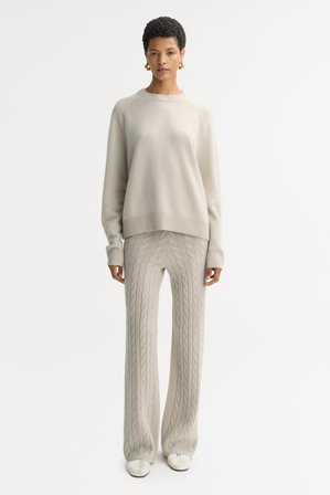 Soft Goat - Cable knit pants - L - Chalk