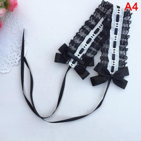 Lolita Tiara Pannband Lolita Spets Rosett knut Band Maid Gör-det-själv-huvud A4