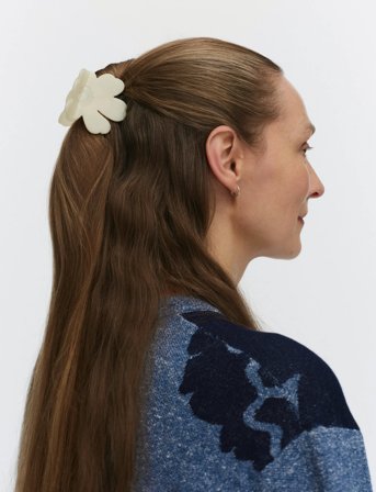 Marimekko Unikko Hair Clip Small - White - ONE SIZE