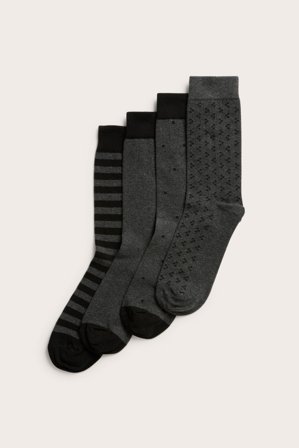 Kappahl | Skarpetki 4-pak Czarne 45/47 | Czarne