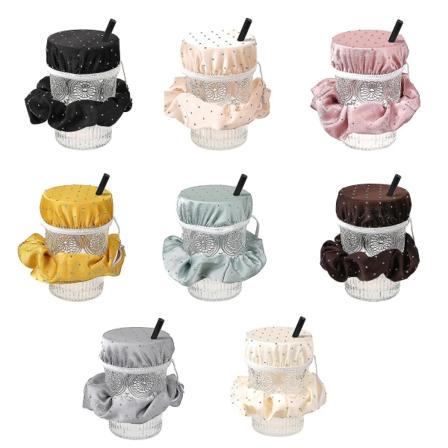 100% uusi piikinestojuomakansi Fo-kupeille Lasi Hiukset ja ranne Scrunchie Suojaa itsesi Black