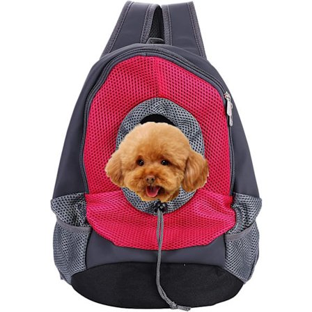 Rygsæk til kæledyr - Rygsæk til hund - Rygsæk til rejser - Rygsæk med frontpakke - Justerbar rejsetaske
