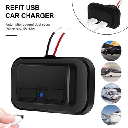 Uttag Usb Laddare Splitter Uttag Power 4.8a För Camp