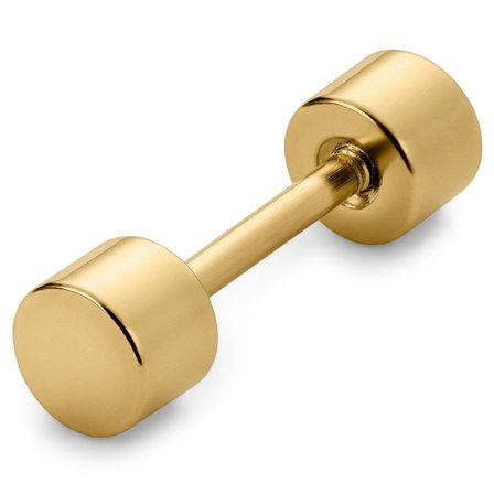 Orecchino dorato a bottone 4 mm per uomini - Orecchini a bottone