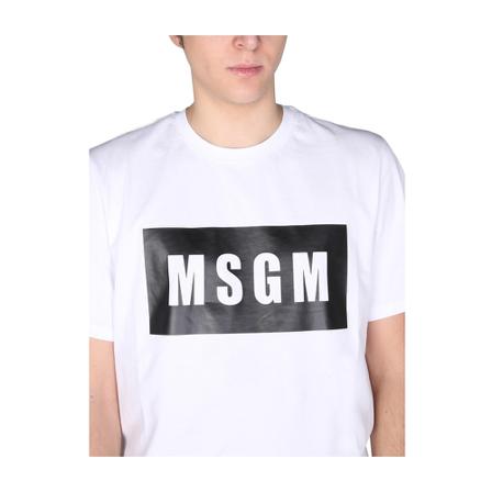 Msgm Logo T-Shirt Hvid, Herre T-shirts