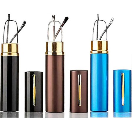 3 kpl Smala-lukulasit kynäkotelossa, pieni putki, tyylikkäät lukijat naisille ja miehille jousisaranalla ja kannettavalla klipsikotelolla