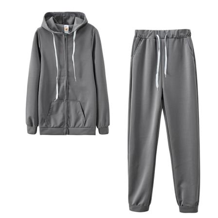 Dam Full Zip Långärmad 2piece Outfit Enfärgade Sweatsuits