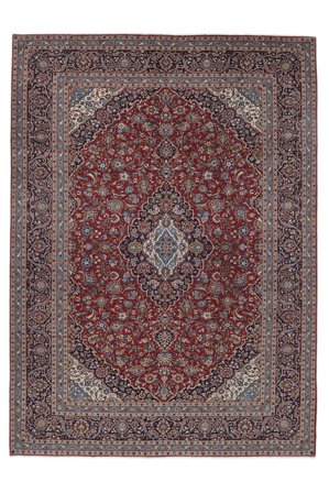 Hand Knotted Keshan Rug 292X403 Wool Dark Red/Black Large