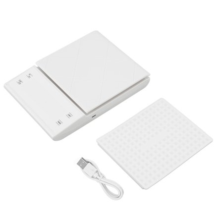 Digitaalinen keittiövaaka 0,1 g:n tarkkuudella, erittäin tarkka kahvipaahdin, koruvaaka, ruoka- ja painovoimaelektroninen vaaka, valkoinen