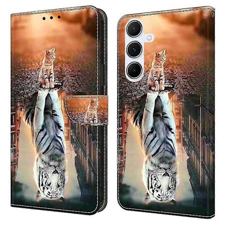 Samsung Galaxy A36 5G/A56 5G -kotelo magneettilukolla, 3D-kuvioitu nahkalompakko puhelinkotelo