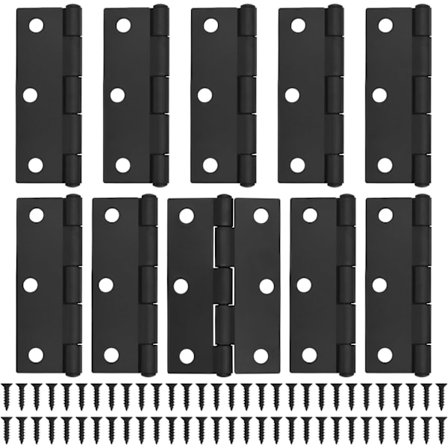 Sorte dørhængsler 10 stk. - 66mm skabsdørhængsler med 60 stk. sorte skruer dørhængsler indvendige fo