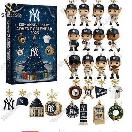 New York Yankees 125-vuotisjuhlavuoden joulun yllätyslaatikko, joulukalenteri, akryyliriipus