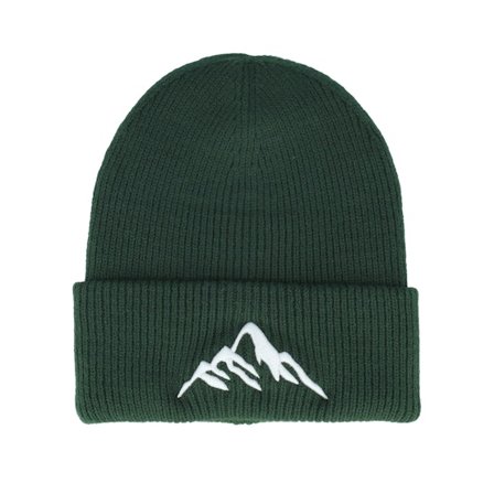 Wild Spirit - Vert cuff Bonnet - Mountain 3d Bottle Green Deep Cuff @ Hatstore