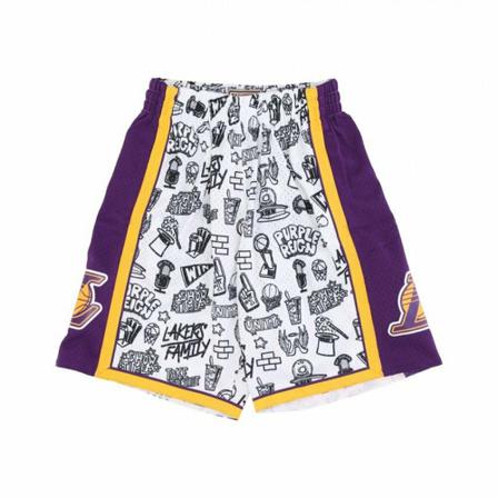 Mitchell & Ness, basketball shorts nba doodle swingman hardwood classics loslak Paars, Heren, Maat:L