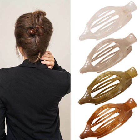 4 stk. hårklemmer for kvinner, flate hårspenner, hårklemmer damer tynt hår, flat klo klemme for tynt hår og tykt hår_yux
