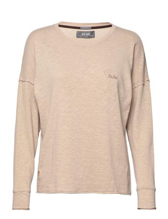 Glory O-Ls Tee T-shirts & Tops Long-sleeved Beige MOS MOSH