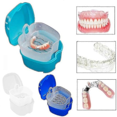 Tandprotese Etui Ortodontisk Dental Retainer Boks Tænder Opbevaringsbeholder Tandprotese Rengøringsboks