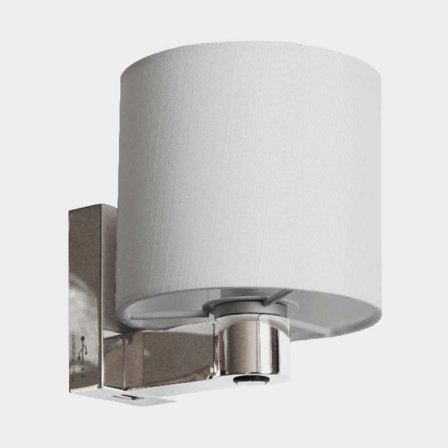 Skottlampa Casolux Wallis Small, rostfritt stål, LED, 10 - 30 V, 1.5 W, med USB-uttag + touch + rund skärm