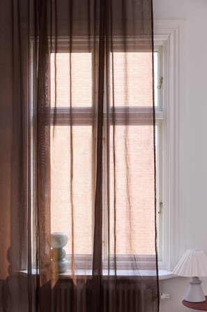 Jotex - Gardin Med Lintekstur 1-lengde Ekstra Bred sjokoladebrun - LIZZIE - Kjøp Lingardiner hos Jotex