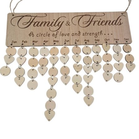 Puinen kalenteritaulu DIY perhe ystävät syntymäpäiväkalenteri kyltti