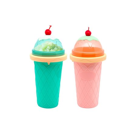 2-delt Smoothiekoppsett Smoothie Iskremmaskin Hjemmelaget Smoothiekopp Smoothie Klemkopp Frossen Drikkekopp med Sugerør