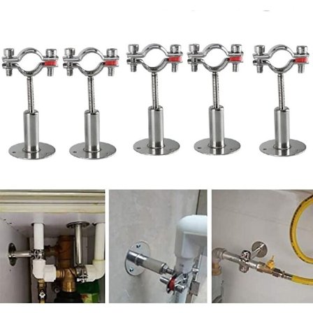 5 st Rostfria Rörstöd Klammer, Justerbart Väggfäste för 32-34mm Rör, Slangar, Stänger - Starkt u0026 Stabilt