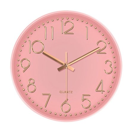 Väggklocka Tyst ke-t kande Batteridriven Rund Modern Rosa