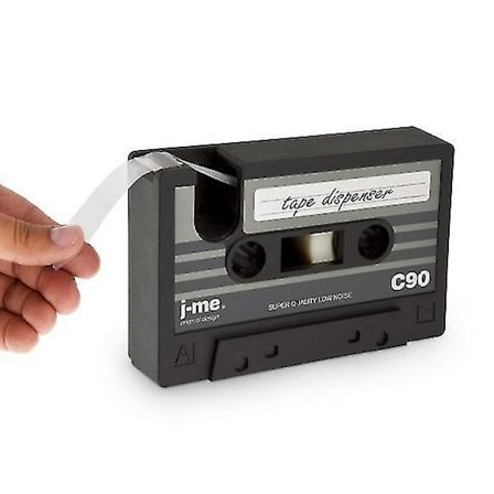 Kreativ kassettpenn-holderboks, vintage kassettdispenser vase børstepotte, pop blyant skrivebordsserie ryddig oppbevaringsboks (svart)