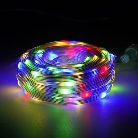 20-meter lyskæde med 180 LED-lys, IP65 vandtæt, egnet til både indendørs og udendørs brug, julelys.