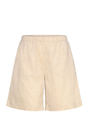 Weekday Relaxed Linen Blend Shorts - Beige - M