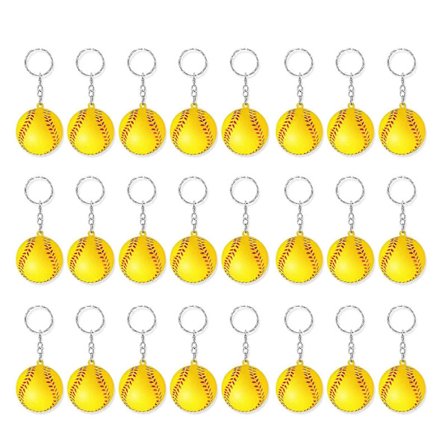 Bærbart sett med 24 PU-svamp basketball-nøkkelringer Sport anheng kjeder Håndverksutstyr for skole- og klubbmedlemmer