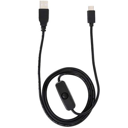 For Raspberry Pi 4 Type-C Strømadapter Opladningskabel med Afbryder (1m/3.3ft)
