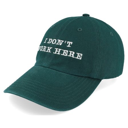 Iconic - Green unconstructed Czapka Z Daszkiem - "I Dont Work Here Dark Green Dad Cap " @ Hatstore