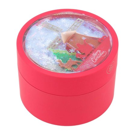 LED Ljus Smyckeskrin Jultema Stor Vädermölla Snöflinga Rund LED Ljus Lysande Flip Smyckeskrin Halsband Ring Presentförpackning