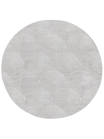 Geométrica Art Deco Alfombra - Gris/Gris Plata Ø 200 En Estilo Moderno