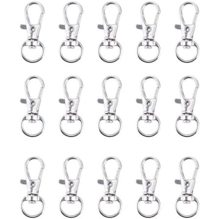 Silver Satchel Handväska Rem Ornament Karabinhake Hummerlås 15 st