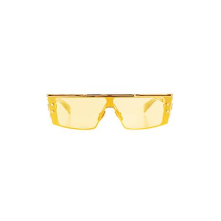 Balmain, Wonder Boy III sungles Geel, unisex, Maat:ONE Size